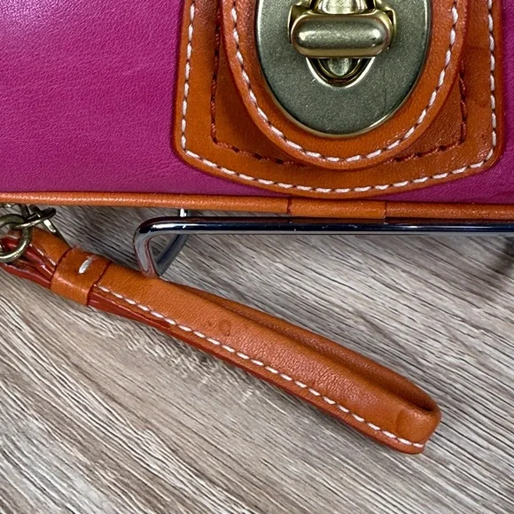 Coach 65th Anniversary Legacy Pink and Orange Wristlet Jewelry Bag - Picture 5 of 16